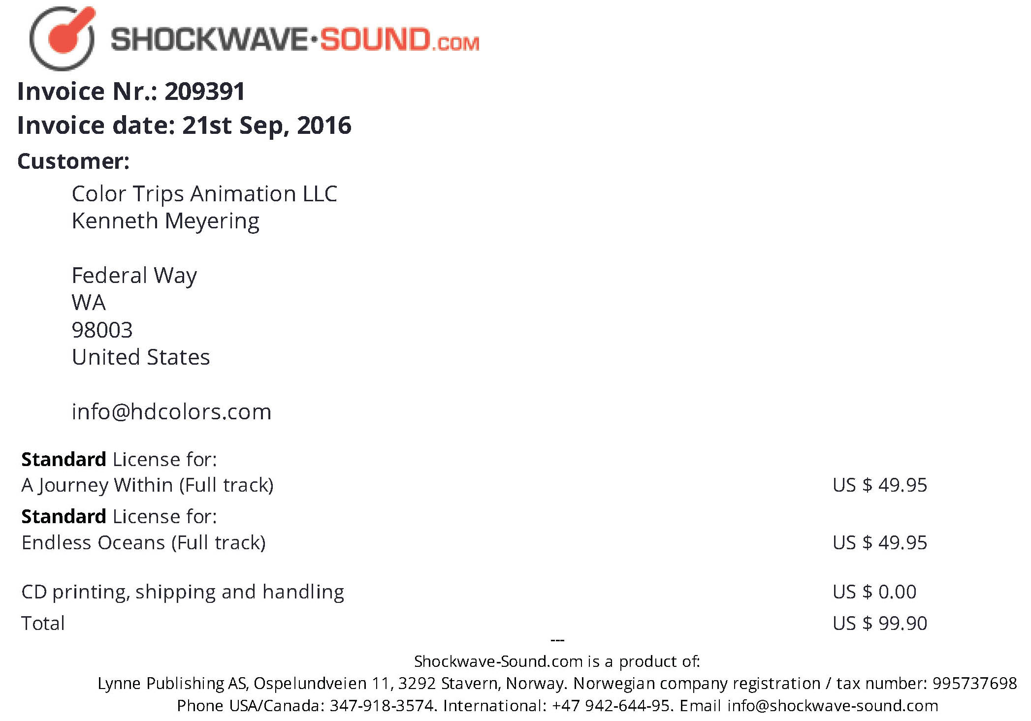 Ken Meyering's Shockwave Sound Licensing